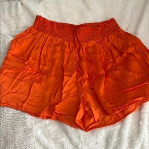 Aerie Satin Orange Shorts